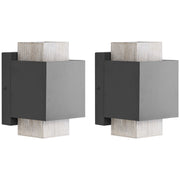 Set di 2 applique da esterno a LED in metallo, stile tradizionale, per porta d'ingresso e veranda, finitura nera