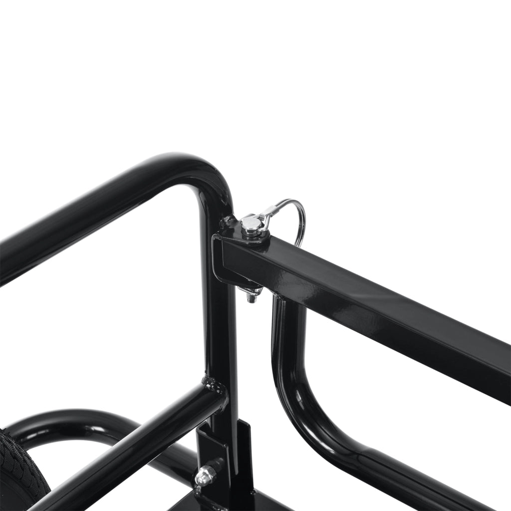 Rimorchio Cargo per Bicicletta 130 x 72 x 49 cm Carrello Trasporto per Bici con Telaio in Acciaio Carico Max. 40 kg - Nero