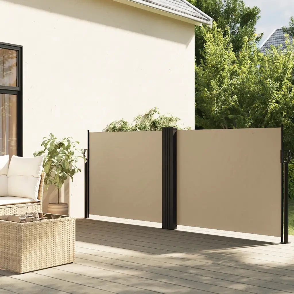 Tenda da Sole | Tenda parasole Laterale Retrattile Beige 120x1200 cm