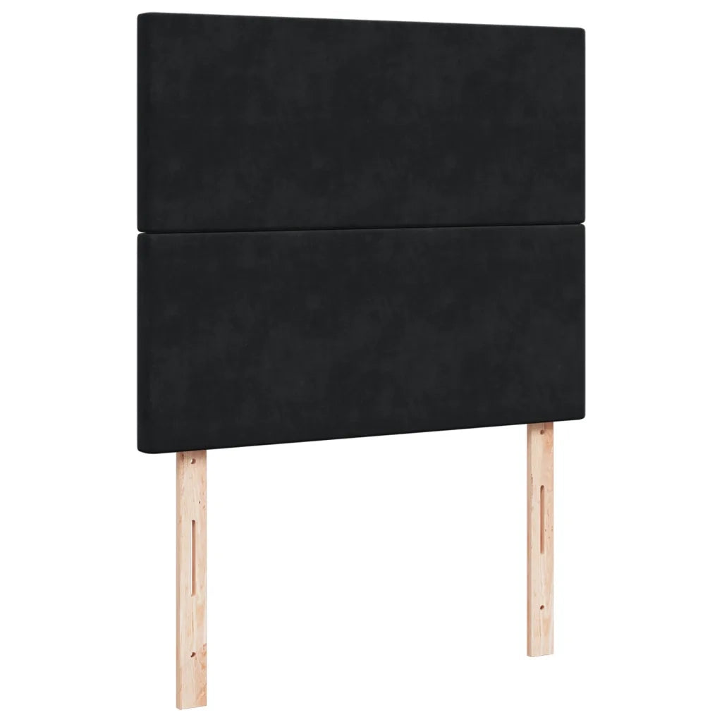 Giroletto a Molle con Materasso Nero 120x190 cm in Velluto 3293154