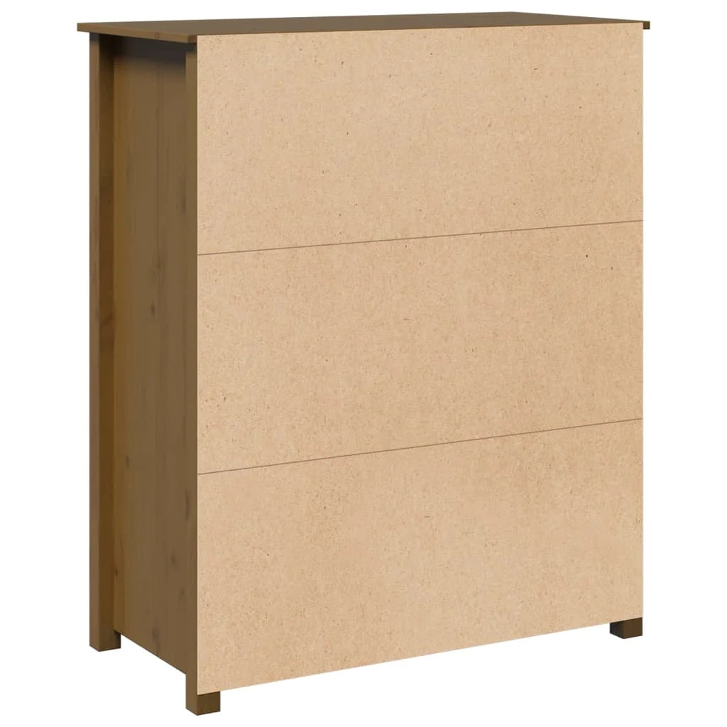 Buffet credenza cassettiera armadio mobile contenitore organizer per cucina soggiorno salotto 83 x 41,5 x 100 cm legno massello di pino marrone 02_0035767