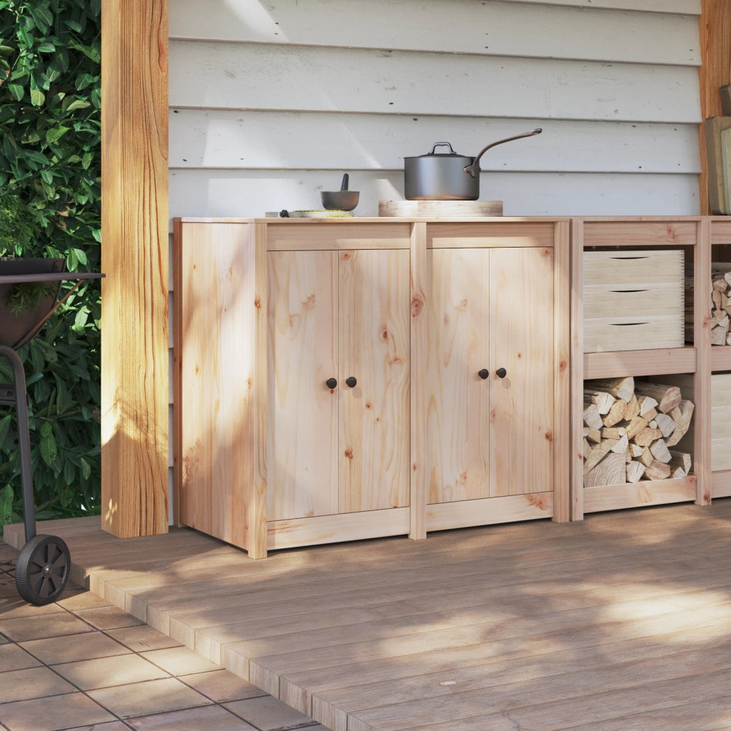 Porte da cucina esterna 2 pcs 50x9x82 cm Legno massello di pino