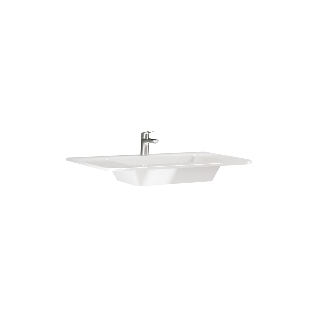 Lavabo in resina bianco lucido