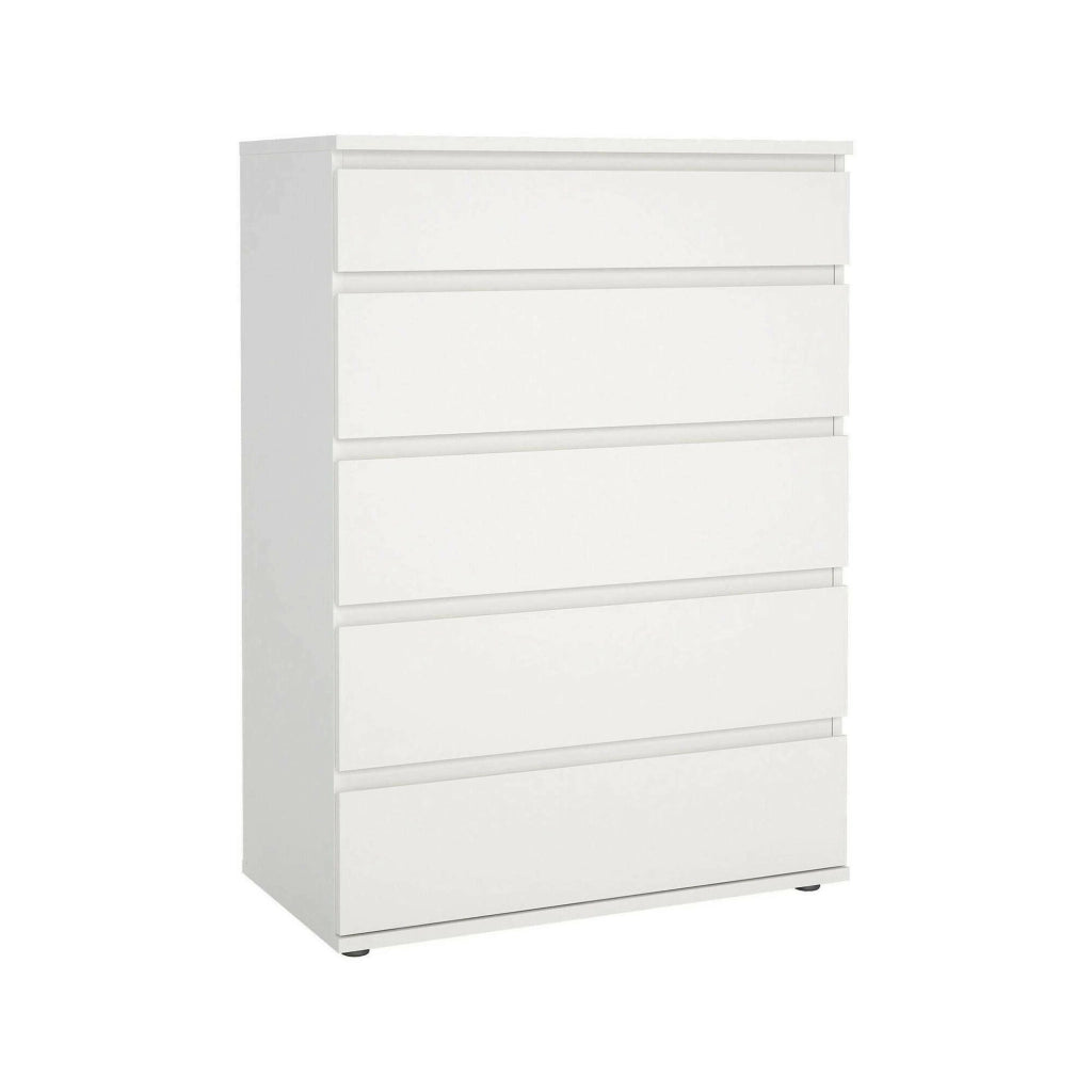 Cassettiera Arriba, Settimino multiuso, Comò camera da letto, Mobile con cassetti, 77x40 h107 cm, Bianco