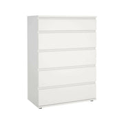 Cassettiera Arriba, Settimino multiuso, Comò camera da letto, Mobile con cassetti, 77x40 h107 cm, Bianco