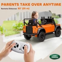 Auto Elettrica per Bambini, 12V Batteria, Telecomando, Funzione Musicale, Clacson, Luci LED, Arancione
