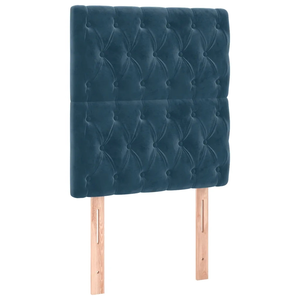Letto a Molle con Materasso e LED Blu Scuro 80x200cm in Velluto 3136273