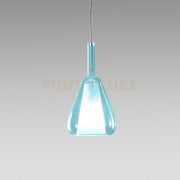 OFELIA S/11 - VETRO BLU-TRASPARENTE E PORTALAMPADA BIANCO 1 LUCE ATTACCO E27 CAVO TRASPARENTE SENZA BASE DI ATTACCO D.20CM H.38,2CM