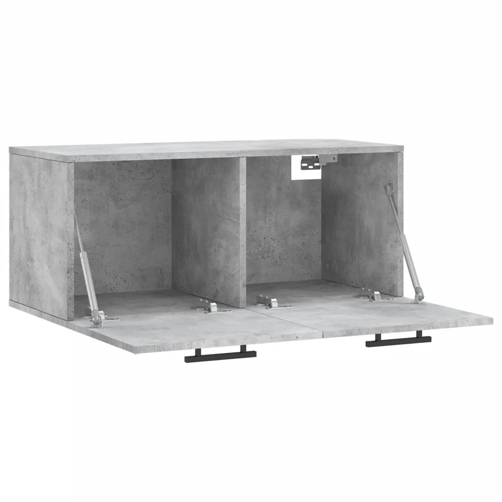 Armadietto a Muro | Mobile a Parete Grigio Cemento 80x36,5x35 cm Legno Multistrato