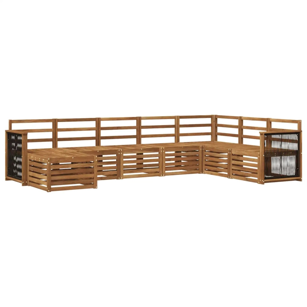 Set di divani da esterno 6 pz Naturale Legno di Acacia Massello 3384710