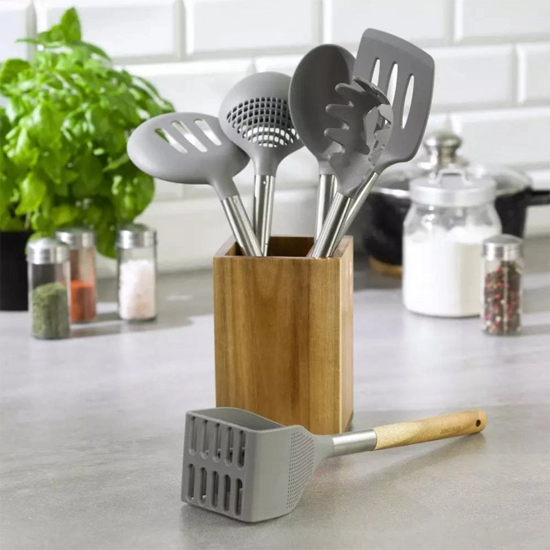 Set di utensili da cucina in acacia antigraffio Kinghoff KH-1325