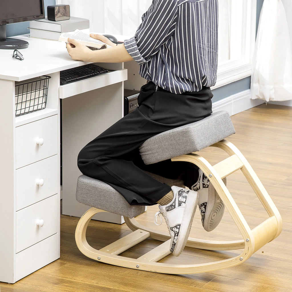 Sedia Ergonomica Inginocchiatoio ¨C Minimal ¨C Grigia Legno Betulla 51x69x58 cm