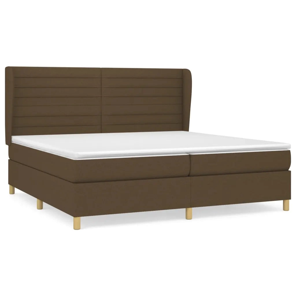 Giroletto a Molle con Materasso Marrone Scuro 200x200cm Tessuto cod mxl 57556