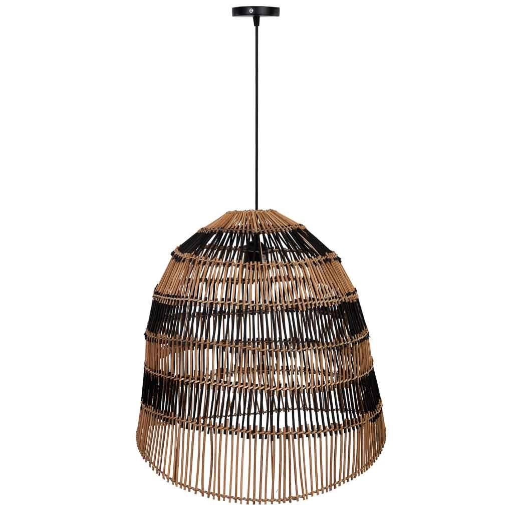 Lampada da soffitto in rattan marrone D56x55,5h cm