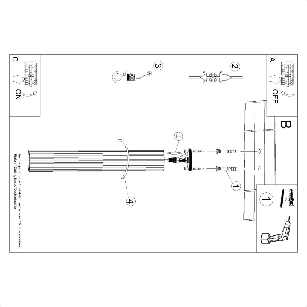 Spot soffitto moderno taupe tondo rigato tubo 60cm GU10