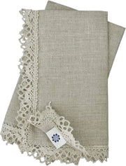 Serviette Vintage Rustica in Lino 100% - Beige - 39 x 39cm