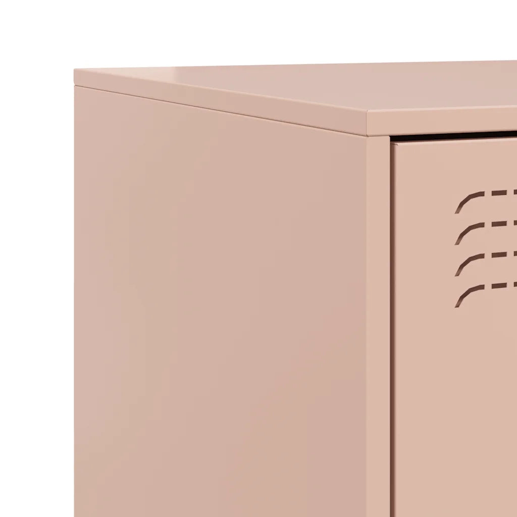 Set di 2 Comodini | Armadio da Notte | Mobiletto da notte Rosa 34,5x39x44 cm in Acciaio