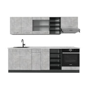 Vicco Cucina componibile Calcestruzzo/antracite 240 cm , PL Marmo