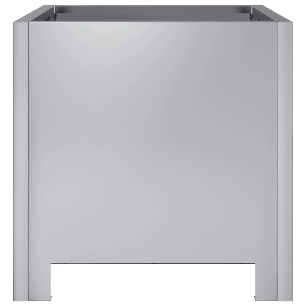 Fioriera rialzata per piante fiori terrazza giardino 30 x 30 x 30 cm acciaio zincato argento 02_0037490