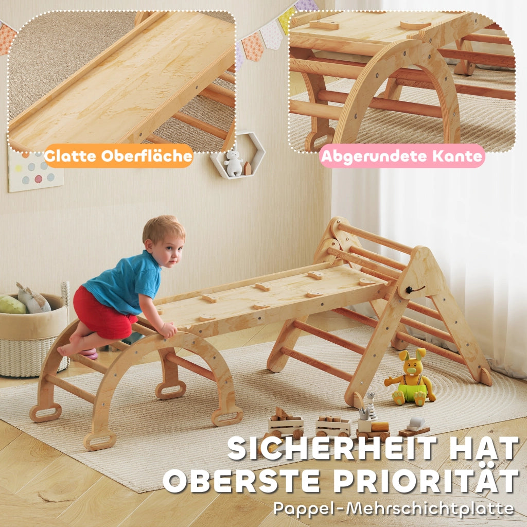 Casetta da gioco con scivolo e scala ¨C zephmum ¨C legno, per bambini 1.5-4 anni, pieghevole