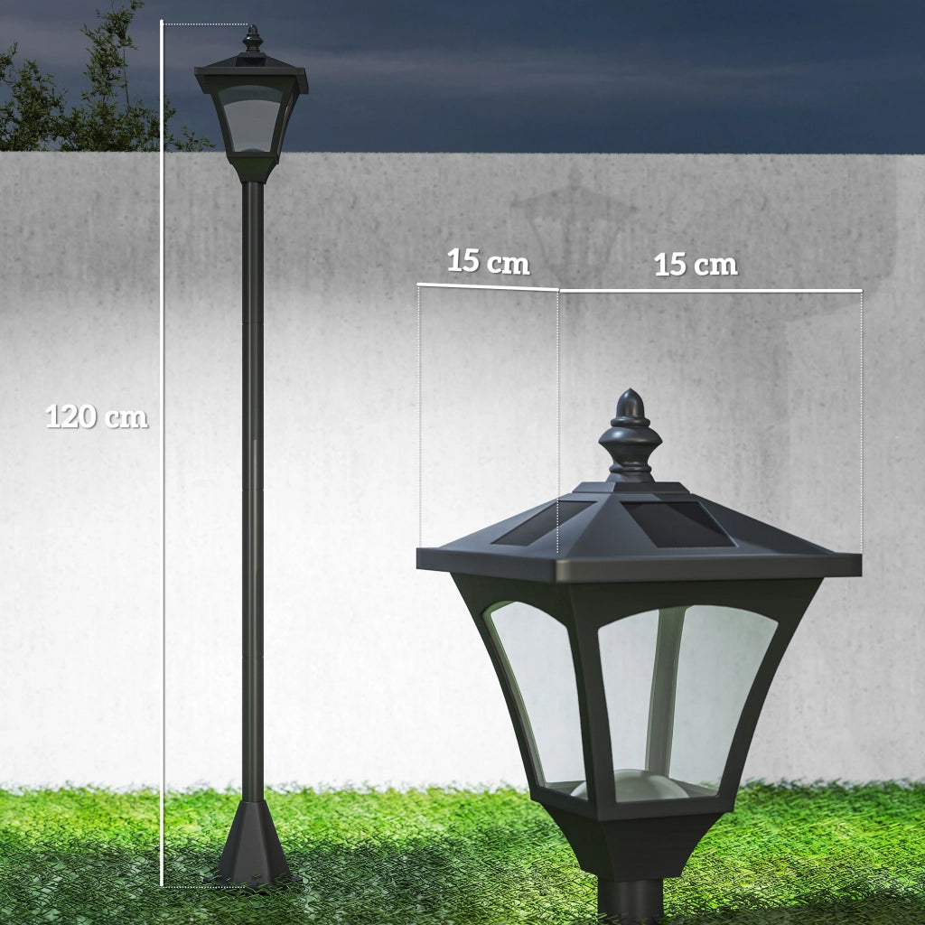 Lampada da Giardino a LED a Energia Solare Impermeabile IP44, 15x15x177 cm, Nero