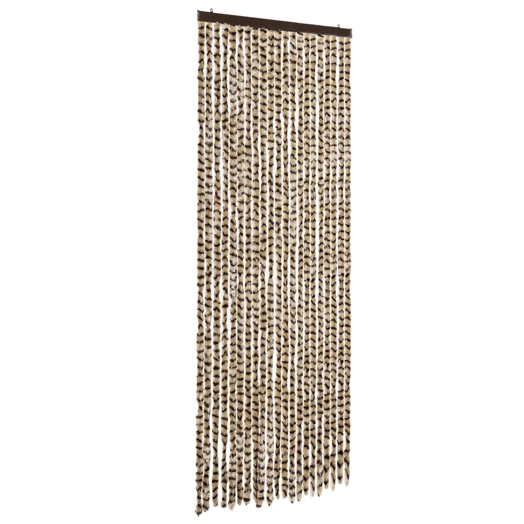 Tenda Antimosche Beige e Marrone 90x200 cm in Ciniglia CFW8313535