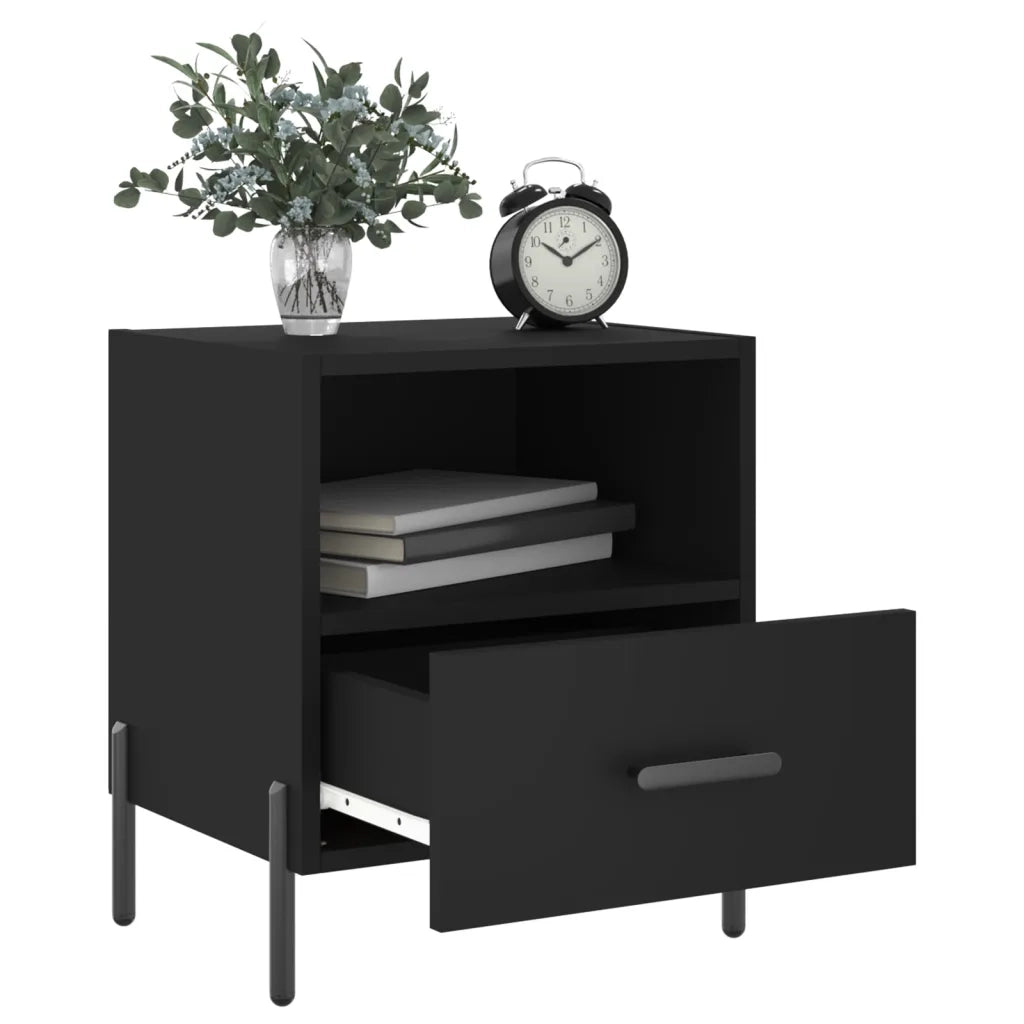 Comodini 2 pz Neri 40x35x47,5 cm in Legno Multistrato 827455