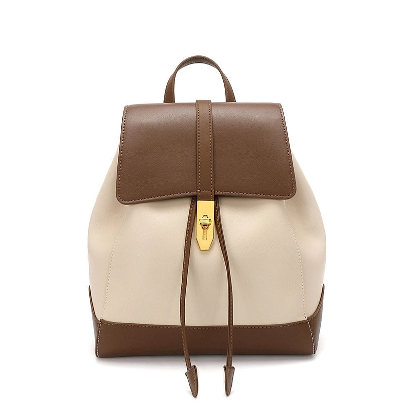 Zaino da donna in vera pelle marrone