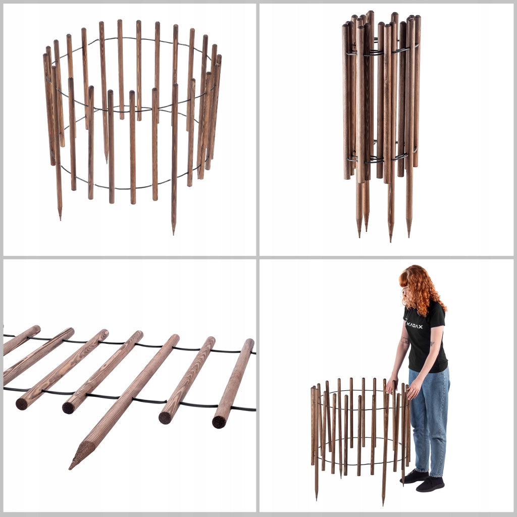Recinzione da giardino KADAX Palisade, 230 cm, in legno, da interrare, marrone.