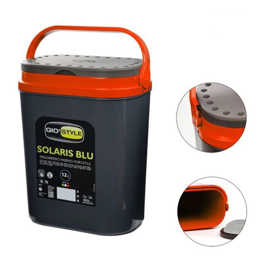 Trade Shop - Frigo Frigorifero Passivo Portatile Solaris Termico Da 12 Lt 29,5x19,5x37,5cm Viaggio - Arancione