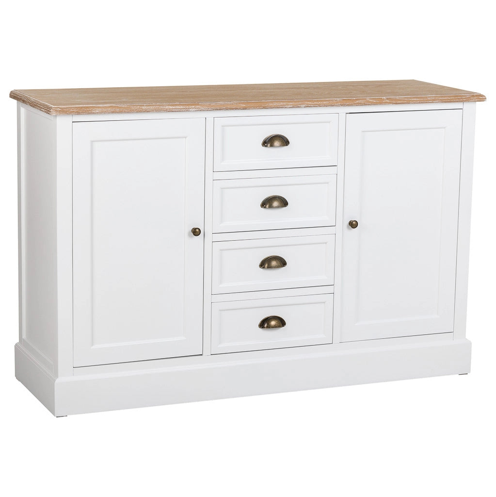 Credenza in legno bianco 124x40x80h