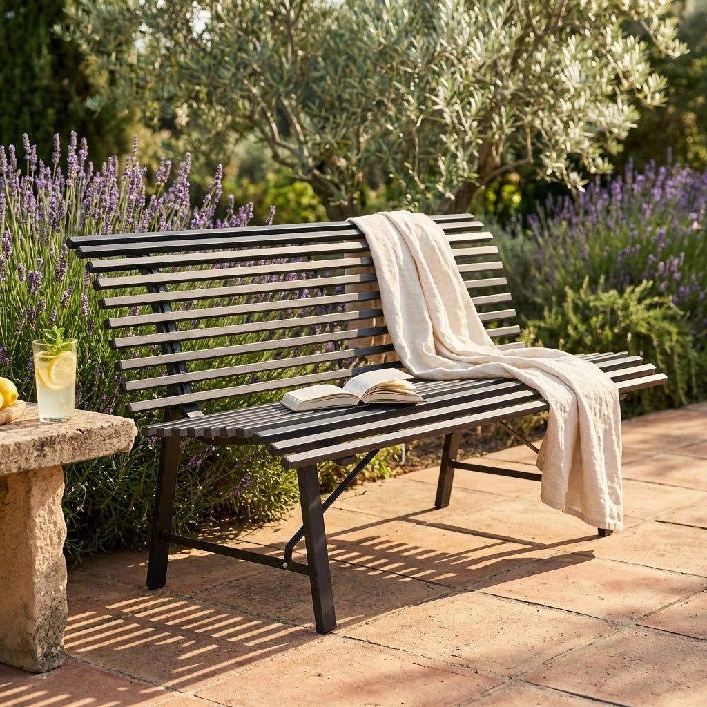 Panca da Giardino 2 posti in Acciaio cm 130x75x79 - DALY