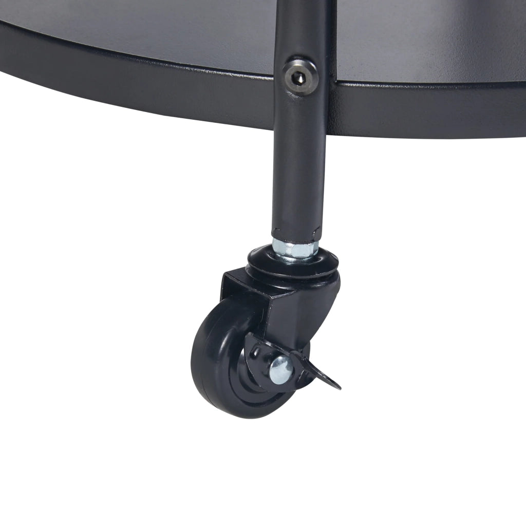 Carrello di servizio mobile contenitore per cucina/soggiorno con 3 ripiani rotondi 75 x 45 cm metallo nero 03_0009227