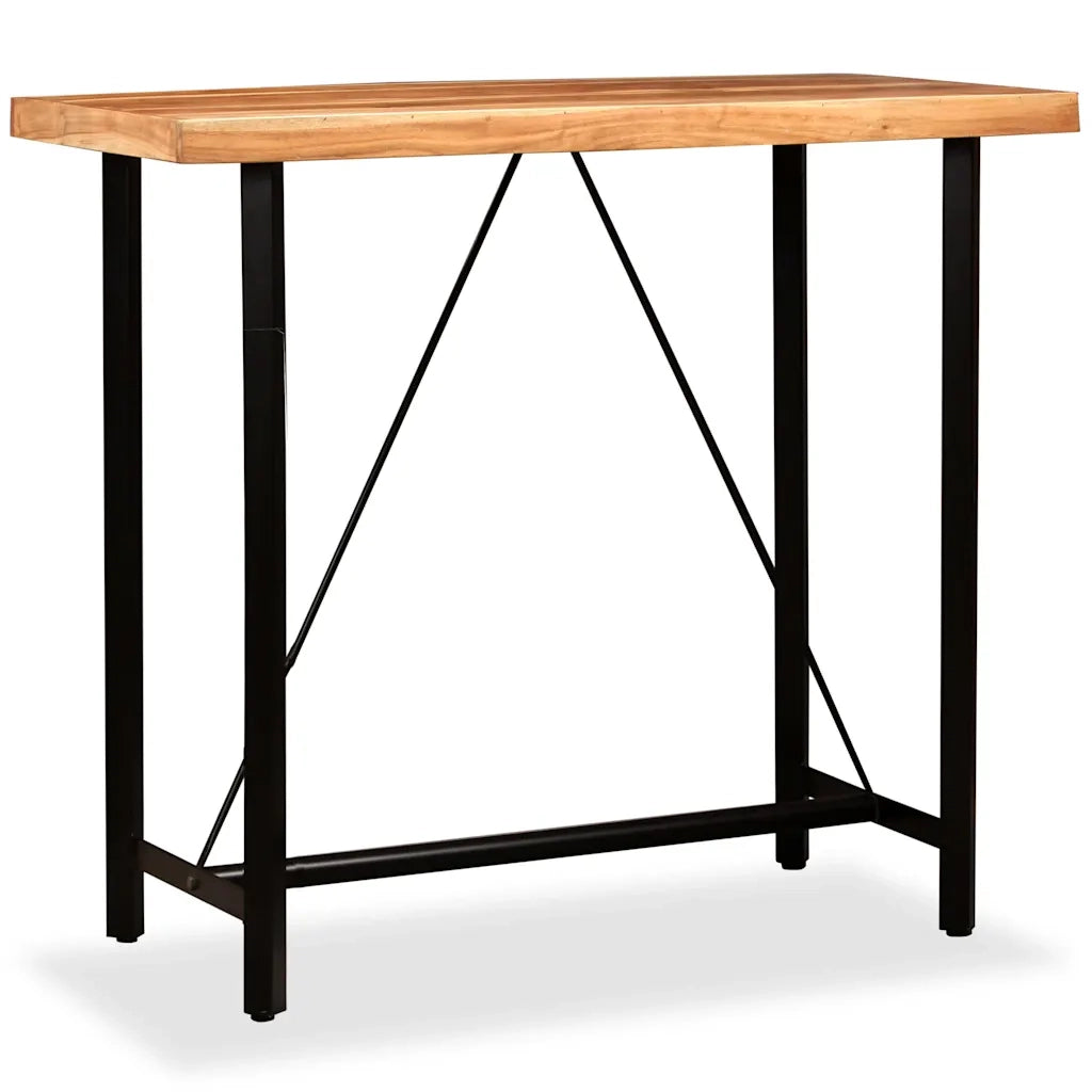 Tavolino da Bar-Tavolino da soggiorno-Tavolo in Legno Massello di Acacia 120x60x107 cm