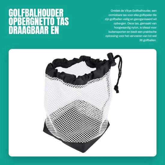 Porta palline da golf - 36 palline - rete in nylon - leggero - trasportabile - lavabile e asciugabile rapidamente - borsa per palline da golf