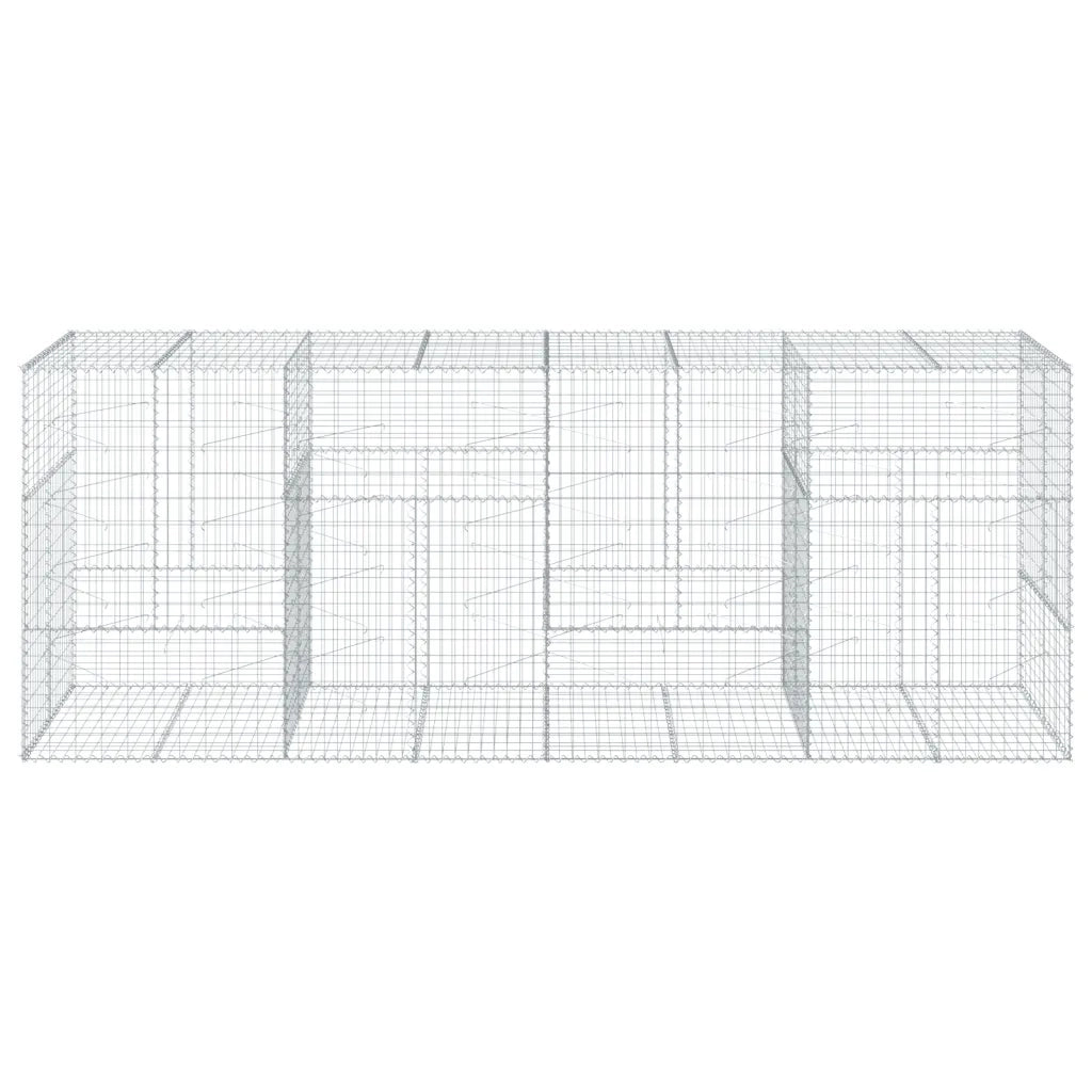 Cesto Gabbione con Copertura 400x100x150 cm in Ferro Zincato