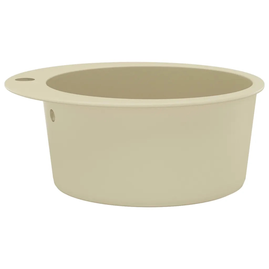 Lavello da Cucina in Granito Vasca Singola Tonda Beige CFW7628382