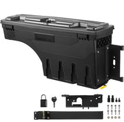 Cassetto strumenti per pick-up - Cassetto ruote per contenitore - 25 l - Impermeabile ABS - Chiusura con chiusura a combinazione - Lato passeggeri (destra)
