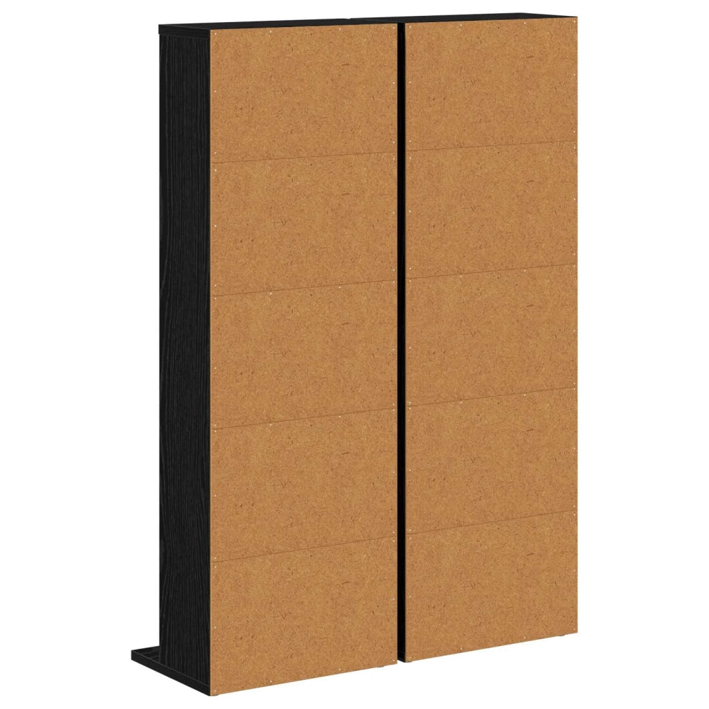 Mobile per CD 2 pz Rovere Nero 33 x 23,5 x 97,5 cm 8012693