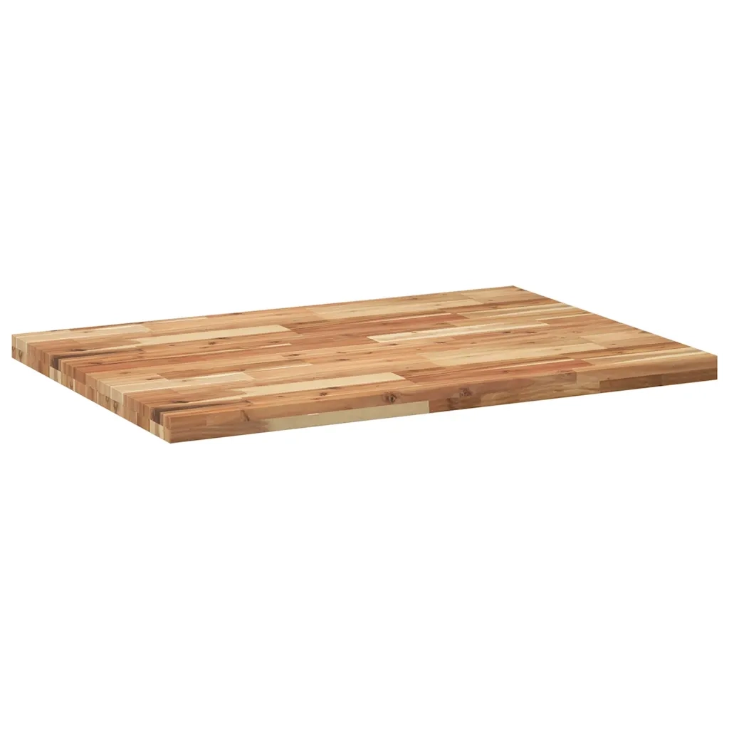 Piano Tavolo Rettangolare 80x70x4 cm Legno Massello di Acacia 4008862