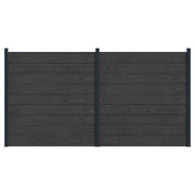 Pannello di Recinzione 2 pcs WPC e Alluminio Nero 3429412