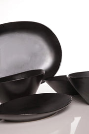 Piatto da tavolo trendy, nero, 28 x 25,5 cm, 4 pezzi