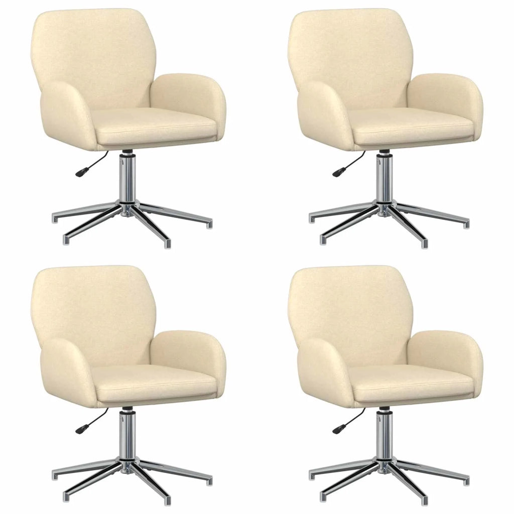 Sedie da scrivania girevoli 4 pz 54 x 58 x 90 cm Crema Tessuto 3428309