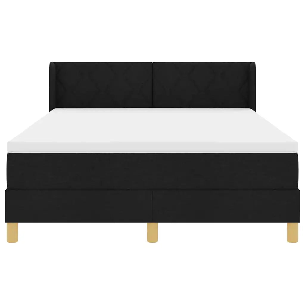 Letto a molle con materasso Nero 200 x 140 cm Poliestere 3341358