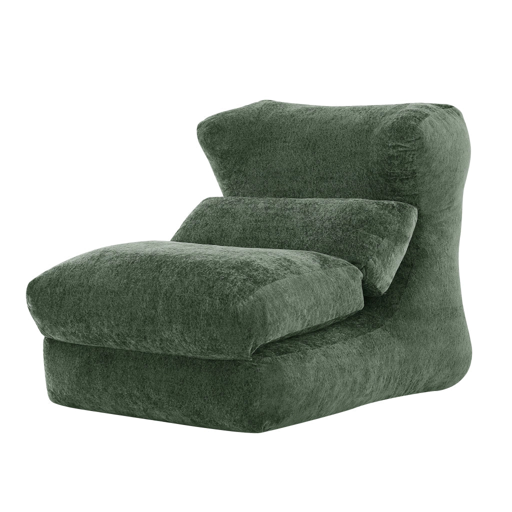 Fauteuil convertibile in schiuma con design unico e uso versatile per soggiorno e camera verde 31 × 31 × 107 cm