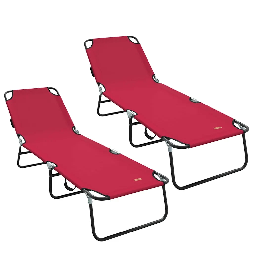 Lettino prendisole pieghevole 2 pcs Rosso 188 x 57 x 86,5 cm 42003148