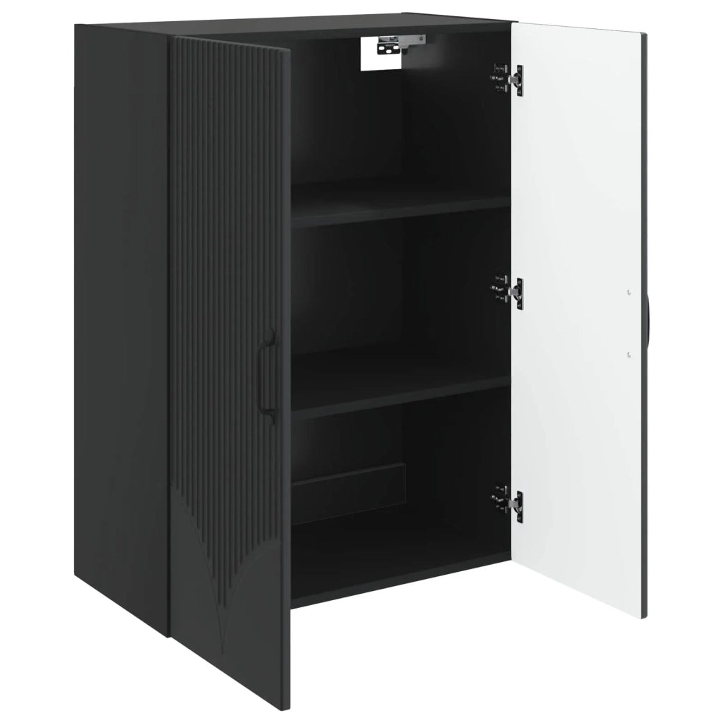 Mobiletto a muro Nero 66 x 34,5 x 90 cm Legno ingegnerizzato 898906