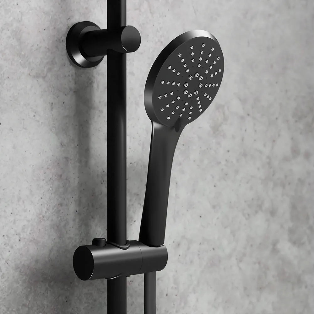 Colonna doccia in acciaio inox nero opaco soffione 23 cm | Ticino