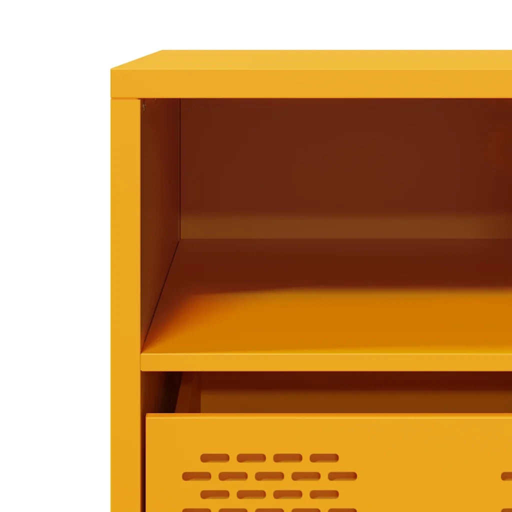 Mobile TV Giallo Senape 68x39x43,5cm Acciaio Laminato a Freddo