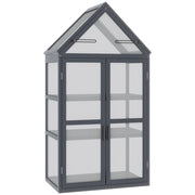 Serra Mini 3 Livelli in Legno e Policarbonato ¨C zephmum ¨C Naturale 70.5x42x132 cm